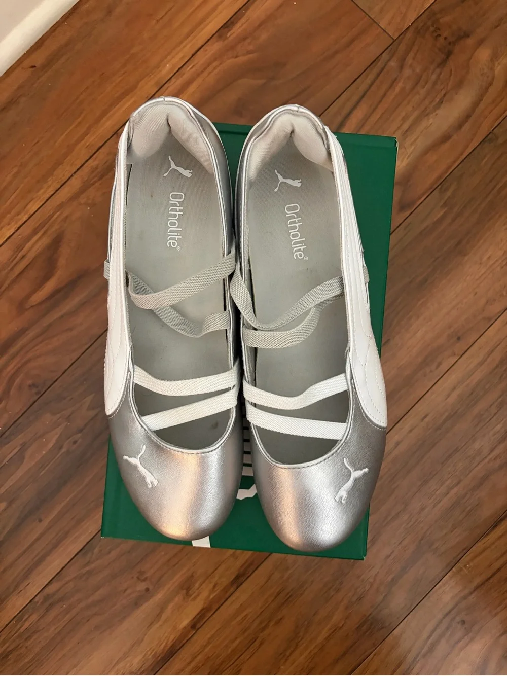 Puma Speedcat Ballet Metallic Silver Flats - Picture 5 of 7